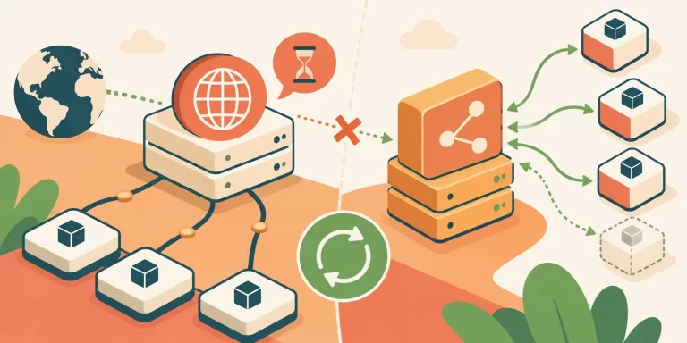 DNS o registro de servicios: la regla que evita caches rotos - ilustracion