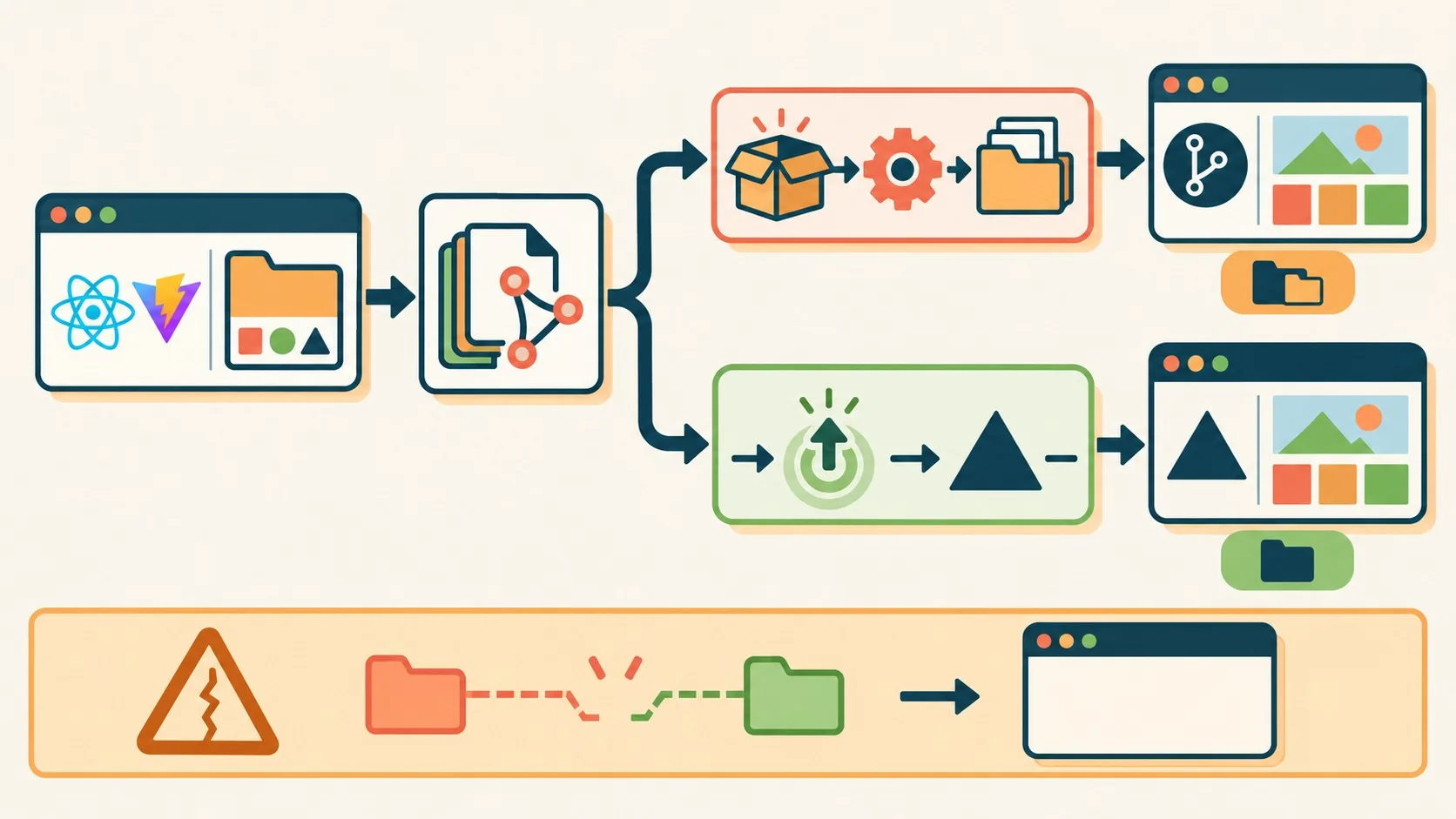deploy react vite diagrama explicativo