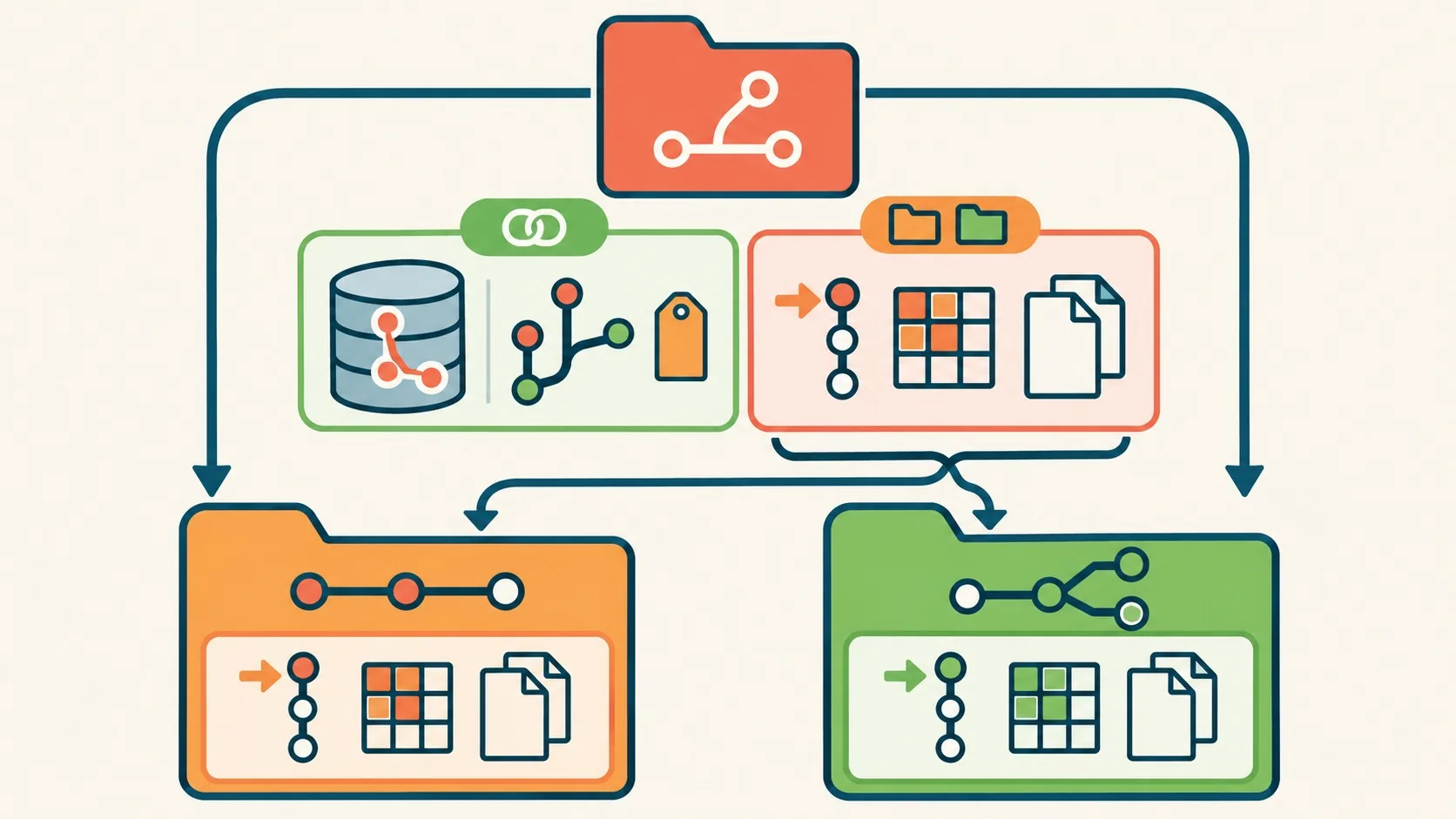 git worktree qué es diagrama explicativo