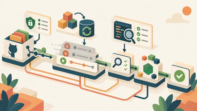 CI de GitHub Actions para Node.js: 4 ajustes que importan - ilustracion