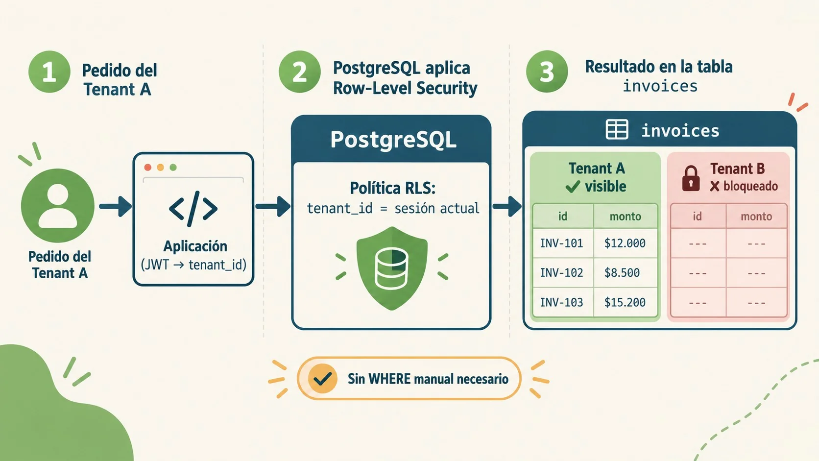 row level security postgresql diagrama explicativo