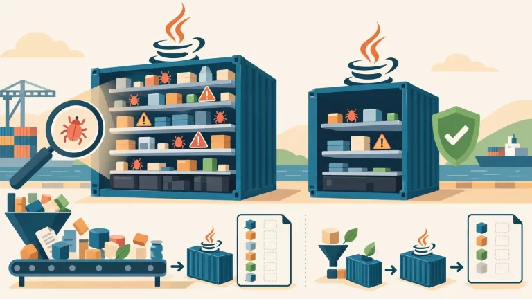 Docker hardened en Java: 75,5 % menos paquetes - ilustracion
